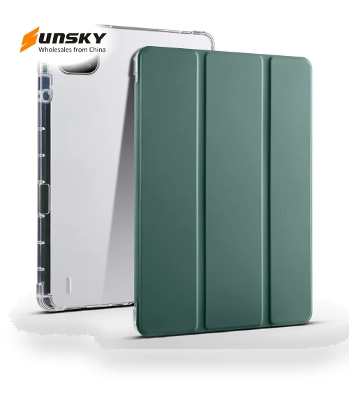 3-fold Clear TPU Smart Leather Tablet Case for iPad Air 11 2024 with Pen Slot — Keyboard Cases
