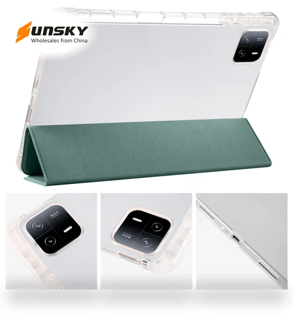 3-fold Clear TPU Smart Leather Tablet Case for iPad Air 11 2024 with Pen Slot — Keyboard Cases