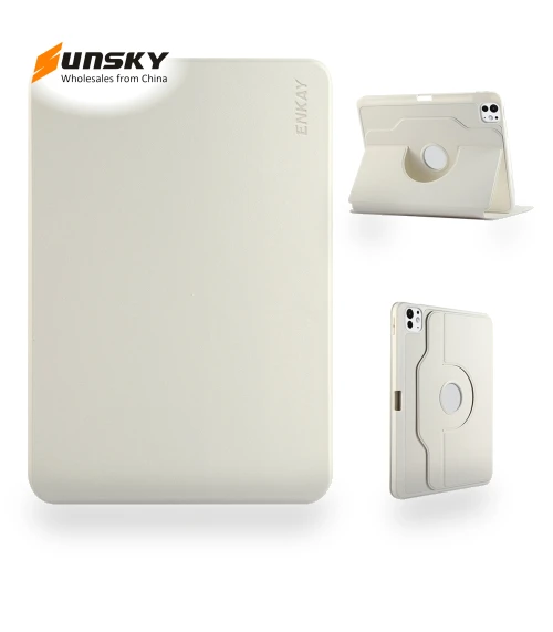 360 Rotation TPU Leather Smart Tablet Case with Pen Slot for iPad Air — Protective Cases, ENKAY
