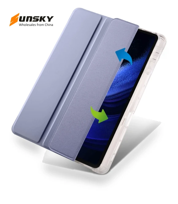 3-fold Clear TPU Smart Leather Tablet Case with Pen Slot for iPad Air 13 2024 — Keyboard Cases