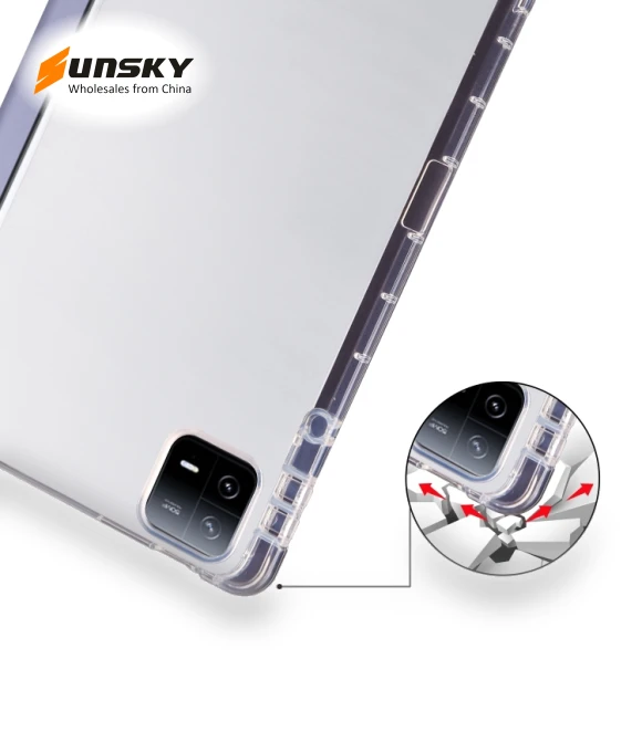 3-fold Clear TPU Smart Leather Tablet Case with Pen Slot for iPad Air 13 2024 — Keyboard Cases