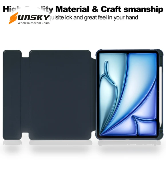 Transparent Rotation Smart Leather Tablet Case with Keyboard for iPad Air 13 2024 — Keyboard Cases