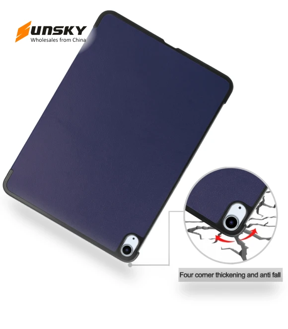 3-Fold Holder Smart Leather Tablet Case for iPad Air 13 2024 — Keyboard Cases, Custer