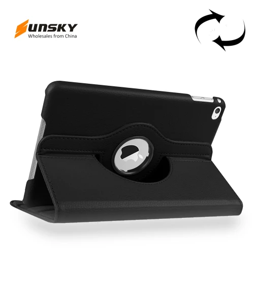 360 Degree Rotating Smart Leather Case with Holder for iPad mini 4 / mini 5 — Protective Cases, Litchi Texture