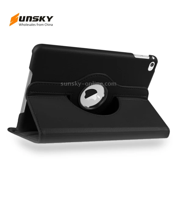 360 Degree Rotating Smart Leather Case with Holder for iPad mini 4 / mini 5 — Protective Cases, Litchi Texture