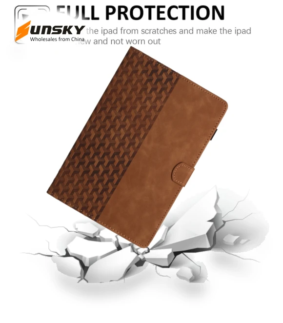 Building Blocks Embossed Leather Smart Tablet Case for iPad mini 6 / mini 2024 — Keyboard Cases