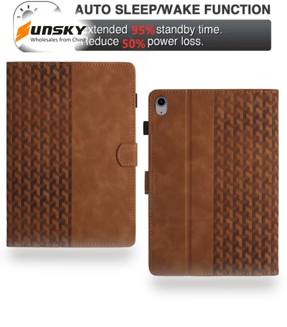 Building Blocks Embossed Leather Smart Tablet Case for iPad mini 6 / mini 2024 — Keyboard Cases
