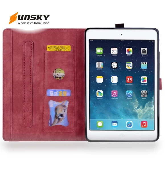 Cartoon Sakura Cat Embossed Smart Leather Tablet Case for iPad mini — Keyboard Cases