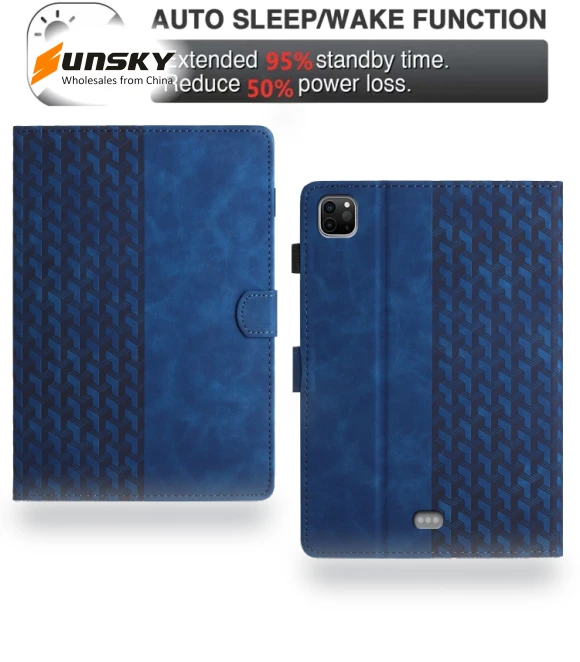 Building Blocks Embossed Leather Smart Tablet Case for iPad Pro 11 & Air 10.9 — Protective Cases