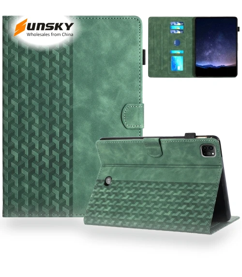Building Blocks Embossed Leather Smart Tablet Case for iPad Pro 11 2024 — Keyboard Cases