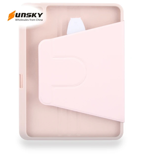Acrylic TPU 3-folding Rotating Smart Tablet Leather Case for iPad Pro 11 — Protective Cases, GEBEI