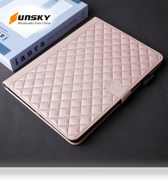 Rhombus Lattice Leather Smart Tablet Case for iPad Pro 12.9 — Keyboard Cases