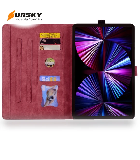 Cartoon Sakura Cat Embossed Smart Leather Tablet Case for iPad Pro 12.9 — Keyboard Cases