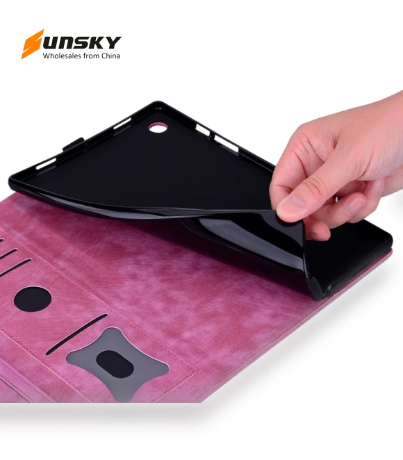Cartoon Sakura Cat Embossed Smart Leather Tablet Case for iPad Pro 13 2024 — Keyboard Cases