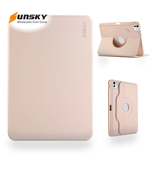 360 Rotation TPU Leather Smart Tablet Case for iPad Pro 13 2024 — Keyboard Cases, ENKAY