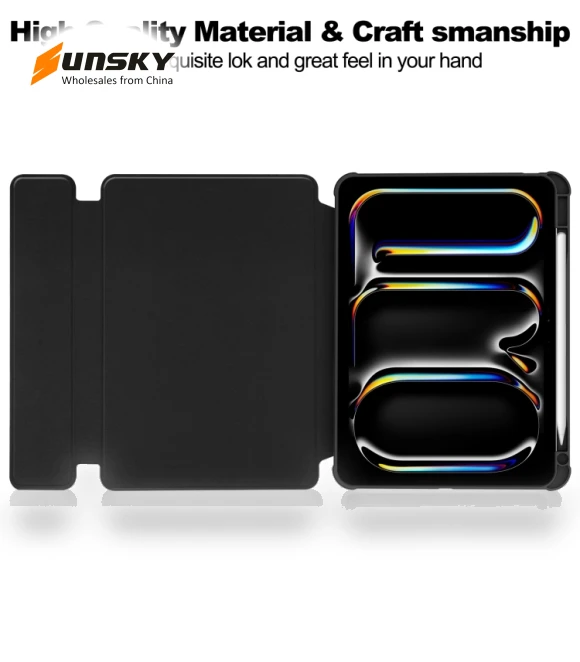 Transparent Rotation Smart Leather Tablet Case with Keyboard for iPad Pro 13 2024 — Keyboard Cases