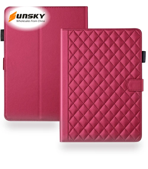 Rhombus Lattice Leather Smart Tablet Case for iPad Air/Air 2/9.7 2017/2018 — Keyboard Cases
