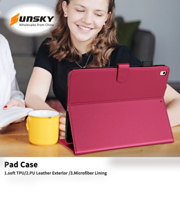 Rhombus Lattice Leather Smart Tablet Case for iPad Air/Air 2/9.7 2017/2018 — Keyboard Cases