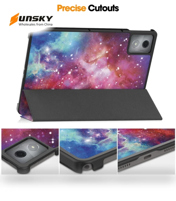 3-Fold Holder Leather Smart Tablet Case for Lenovo Tab K11 Plus — Bags, Lenovo