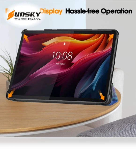 3-Fold Holder Leather Smart Tablet Case for Lenovo Tab K11 Plus — Bags, Lenovo