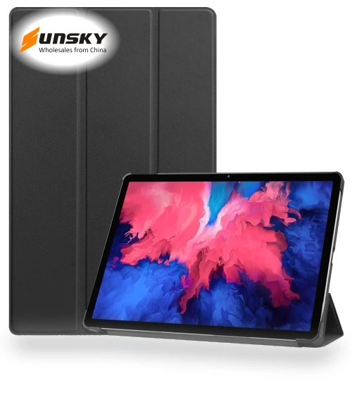 Three-folding Smart Leather Tablet Case for Lenovo Tab P11 — Protective Cases, Lenovo