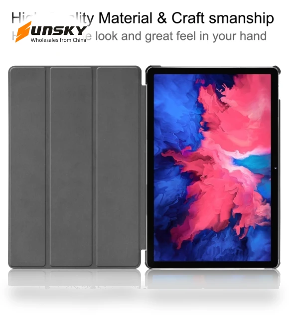 Three-folding Smart Leather Tablet Case for Lenovo Tab P11 — Protective Cases, Lenovo