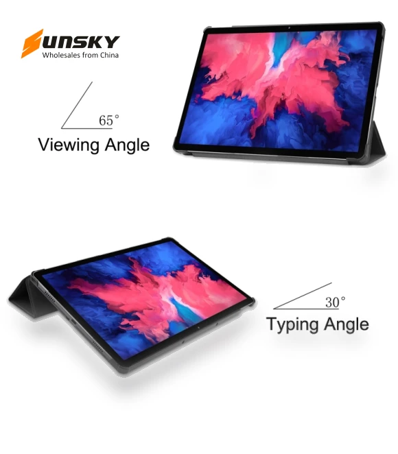 Three-folding Smart Leather Tablet Case for Lenovo Tab P11 — Protective Cases, Lenovo
