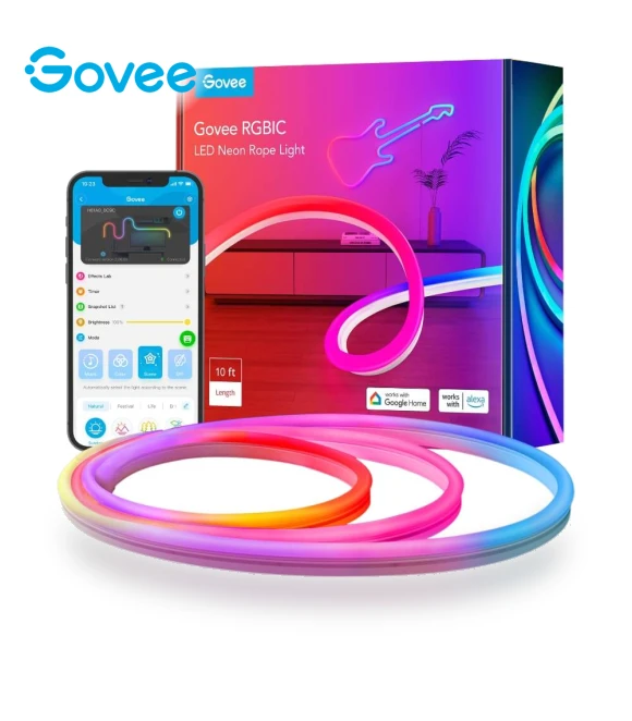 Neon LED Strip Light, 3m, RGBIC, Bendable Rope Light — LED Strips, Govee