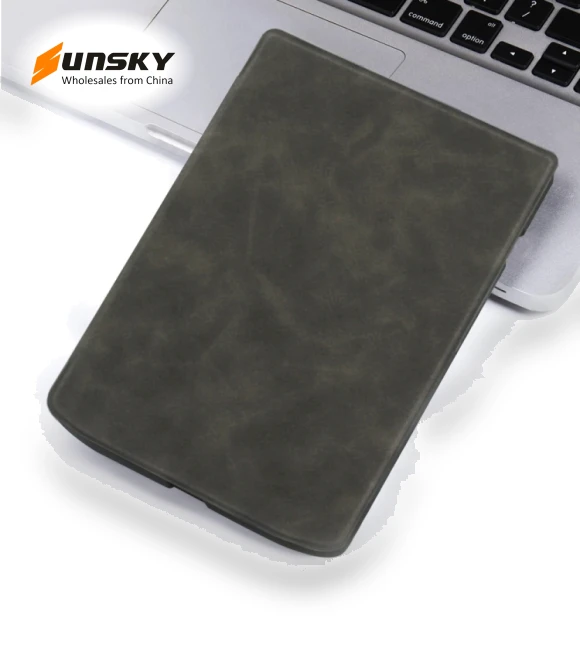 Retro Skin-feel Leather Smart Tablet Case for Pocketbook InkPad 4/Color2/3/PB743 — Protective Cases, Pocketbook