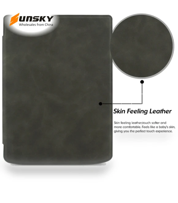 Retro Skin-feel Leather Smart Tablet Case for Pocketbook InkPad 4/Color2/3/PB743 — Protective Cases, Pocketbook