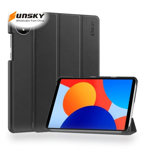 Tri-fold Leather Smart Tablet Case for Redmi Pad SE 4G 8.7 — Protective Cases, ENKAY