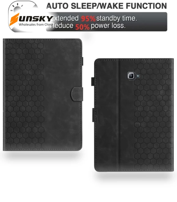 Honeycomb Embossed Leather Smart Tablet Case for Samsung Galaxy Tab A 10.1 2016 — Keyboard Cases, Samsung