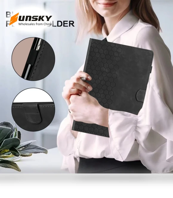 Honeycomb Embossed Leather Smart Tablet Case for Samsung Galaxy Tab A 10.1 2016 — Keyboard Cases, Samsung