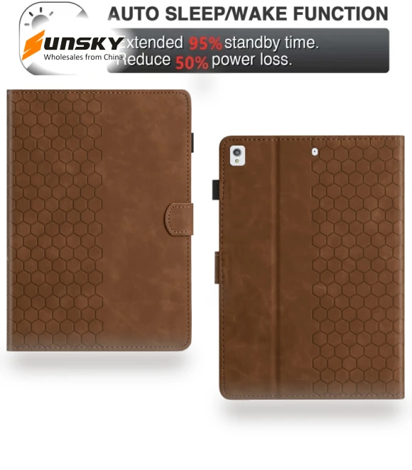 Honeycomb Embossed Leather Smart Tablet Case for Samsung Galaxy Tab A7 2020 — Keyboard Cases, Samsung