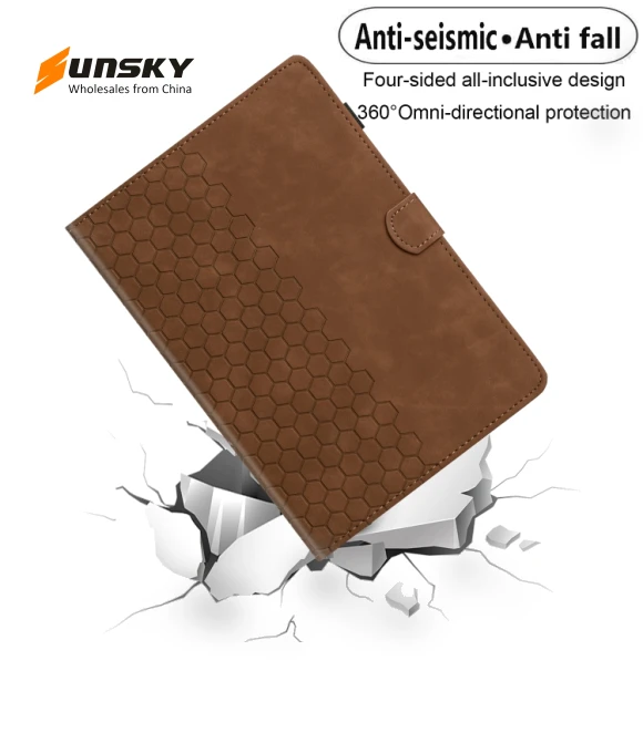 Honeycomb Embossed Leather Smart Tablet Case for Samsung Galaxy Tab A7 2020 — Keyboard Cases, Samsung