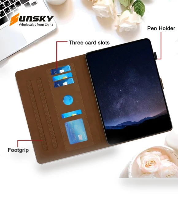 Honeycomb Embossed Leather Smart Tablet Case for Samsung Galaxy Tab A7 2020 — Keyboard Cases, Samsung