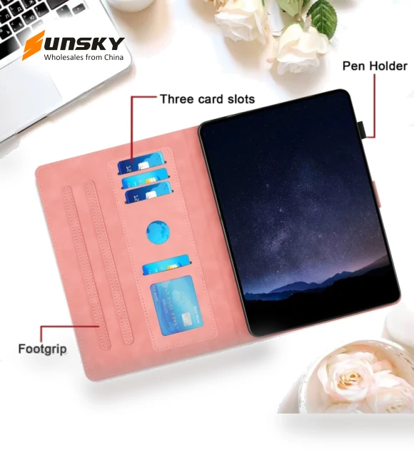 Honeycomb Embossed Leather Smart Tablet Case for Samsung Galaxy Tab A9 — Keyboard Cases, Samsung
