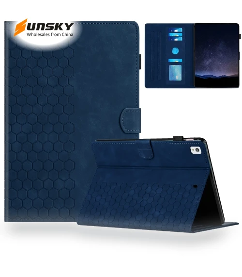 Honeycomb Embossed Leather Smart Tablet Case for Samsung Galaxy Tab S6 Lite — Keyboard Cases, Samsung