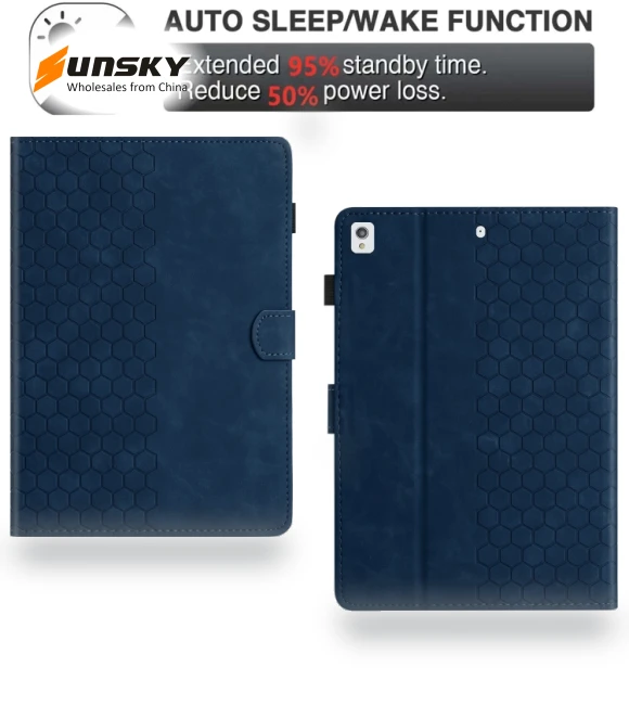 Honeycomb Embossed Leather Smart Tablet Case for Samsung Galaxy Tab S6 Lite — Keyboard Cases, Samsung