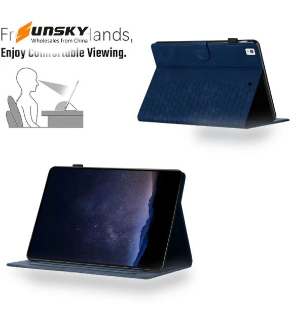 Honeycomb Embossed Leather Smart Tablet Case for Samsung Galaxy Tab S6 Lite — Keyboard Cases, Samsung