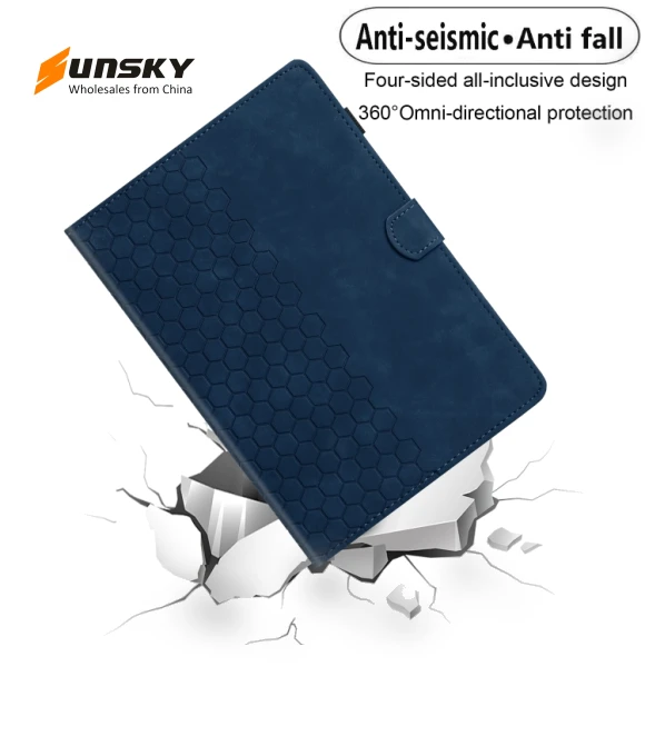 Honeycomb Embossed Leather Smart Tablet Case for Samsung Galaxy Tab S6 Lite — Keyboard Cases, Samsung