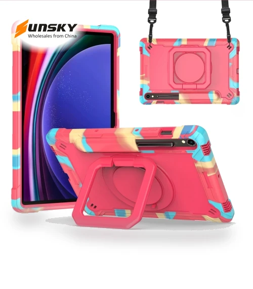Handle Robot Silicone Hybrid PC Tablet Case for Samsung Galaxy Tab S9 FE / S9 — Keyboard Cases, Samsung