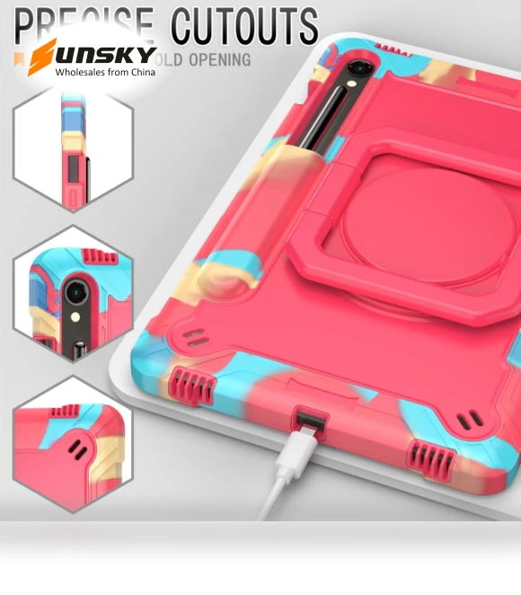 Handle Robot Silicone Hybrid PC Tablet Case for Samsung Galaxy Tab S9 FE / S9 — Keyboard Cases, Samsung