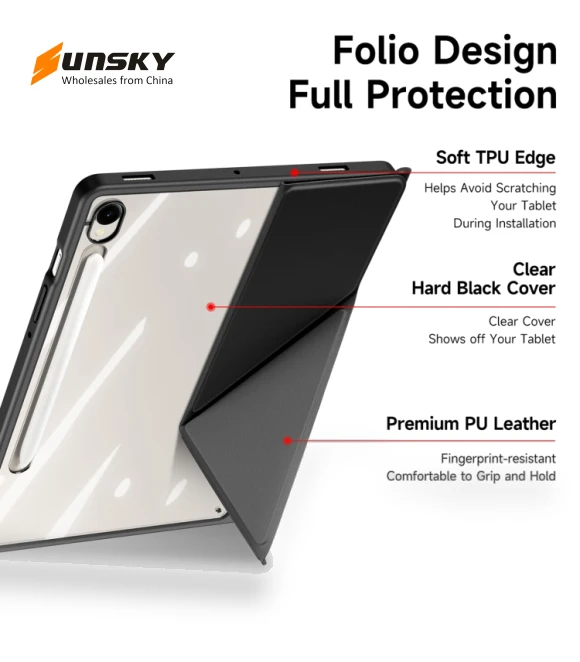 Smart Leather Tablet Case for Samsung Galaxy Tab S9 / S9 FE with Stand Function — Keyboard Cases, DUX DUCIS