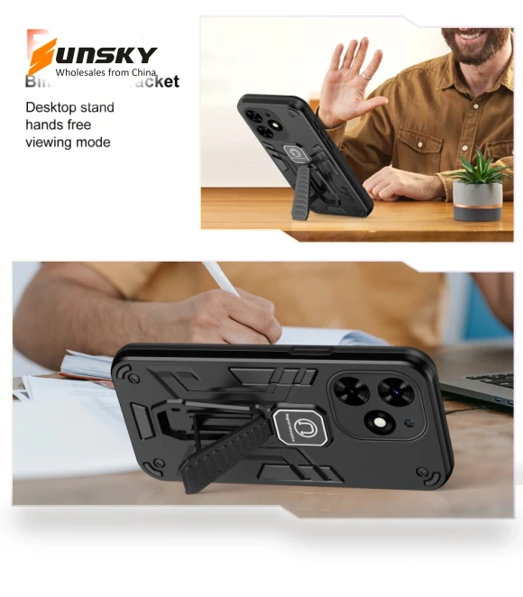 Shockproof Holder Phone Case for Tecno Spark 20C / Infinix Smart 8 — Phone Accessories