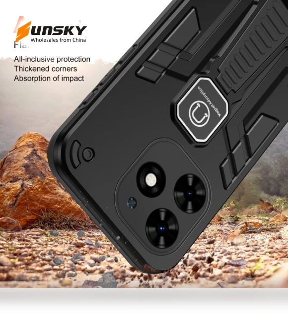 Shockproof Holder Phone Case for Tecno Spark 20C / Infinix Smart 8 — Phone Accessories