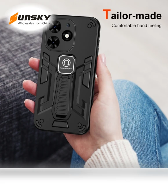 Shockproof Holder Phone Case for Tecno Spark 20C / Infinix Smart 8 — Phone Accessories