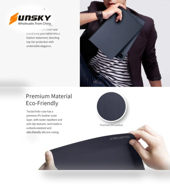 Anti-slip Texture Smart Tablet Leather Folio Case — Protective Cases, Teclast