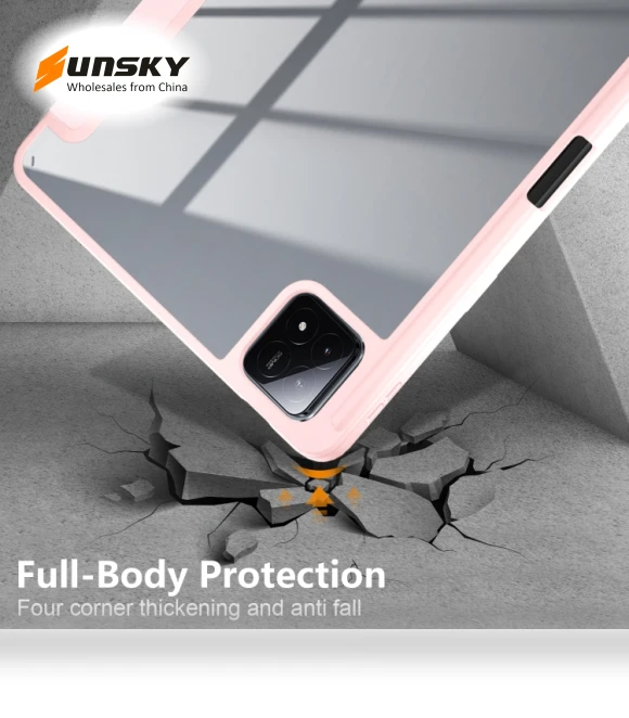 Acrylic 3-Fold Smart Leather Tablet Case for Xiaomi Pad 6S Pro 12.4 — Protective Cases, Xiaomi