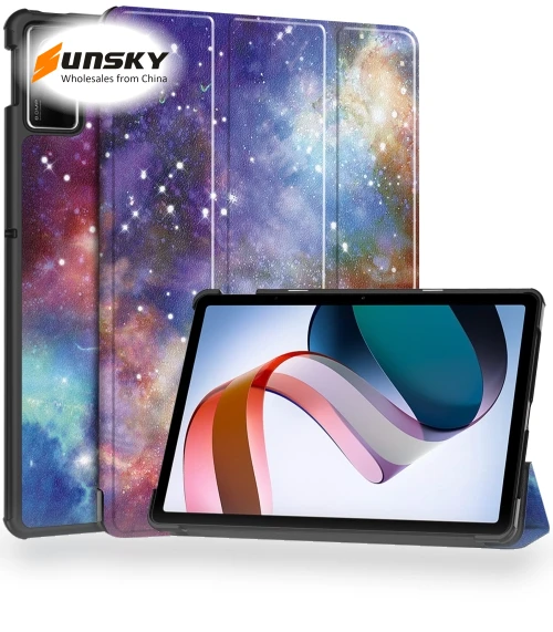 3-Fold Holder Smart Leather Tablet Case for Xiaomi Redmi Pad SE — Protective Cases, Xiaomi
